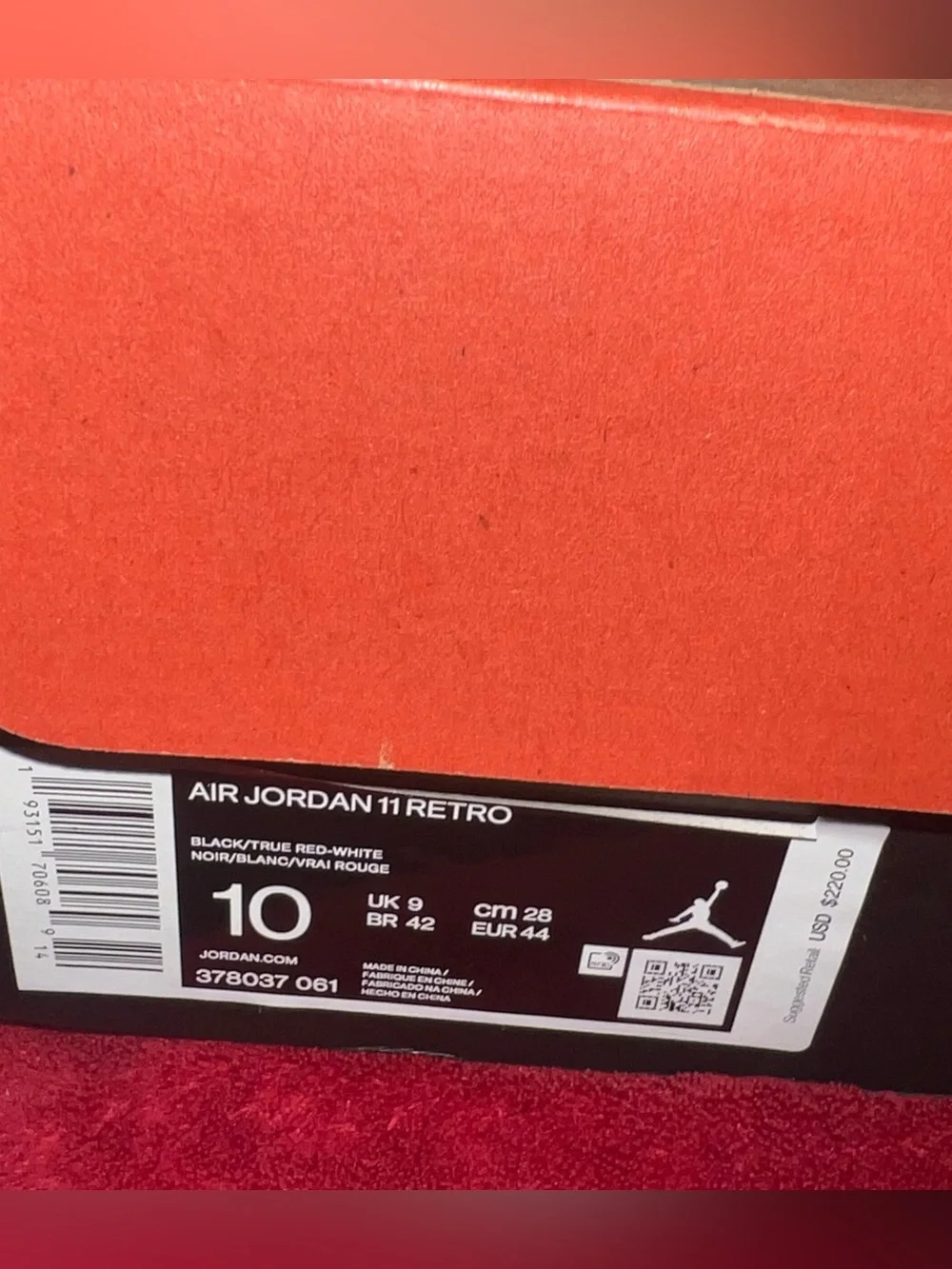 Jordan Black and Red Retro High-Top Sneakers